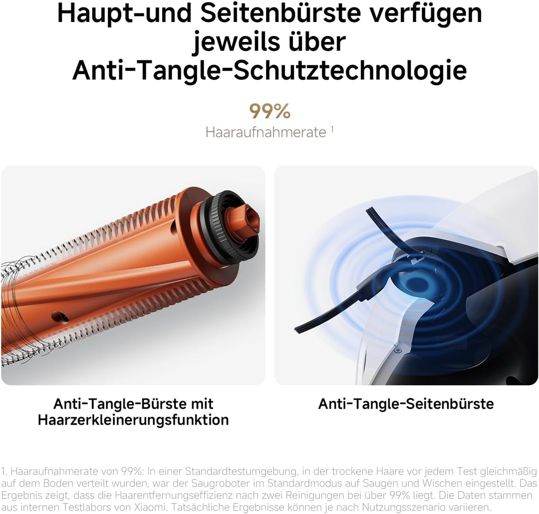 XIAOMI Robot Vacuum 5 Saugroboter mit Wischfunktion, 20.000Pa, Ausfahrbarer Mopp & Seitenbürste, 80°