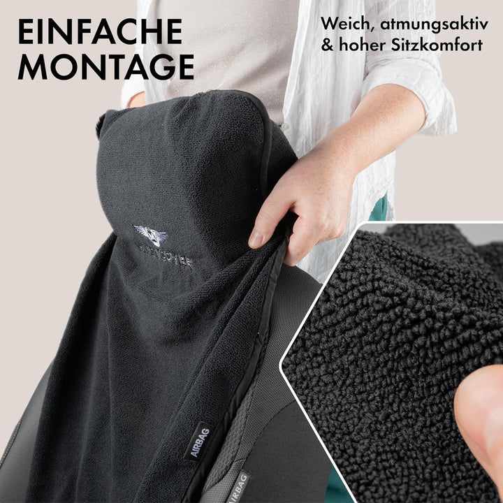 Walser Sitzaufleger Multicover, universal Auto-Sitzauflage, waschbarer Autositz-Überwurf schwarz, Sc