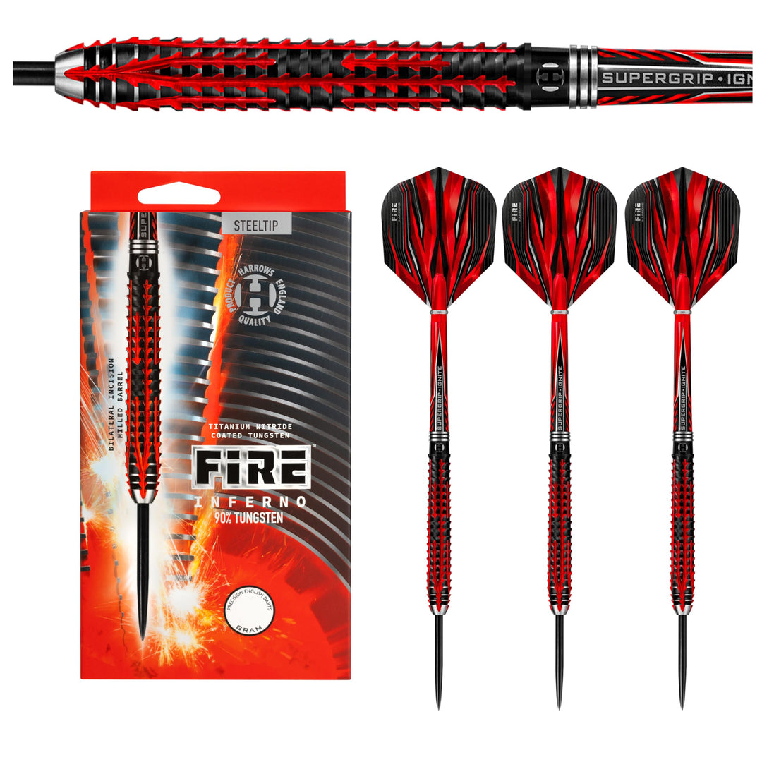 Harrows Fire Inferno 90% Tungsten Steel Tip Darts 25.0 Gramm, 25.0 Gramm