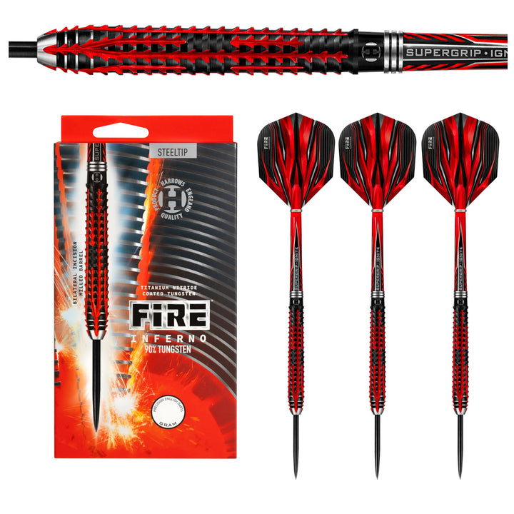 Harrows Fire Inferno 90% Tungsten Steel Tip Darts 25.0 Gramm, 25.0 Gramm