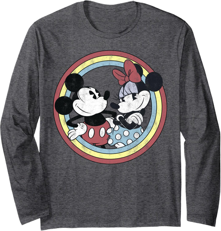 Disney Mickey & Friends Mickey and Minnie Circle Portrait Langarmshirt