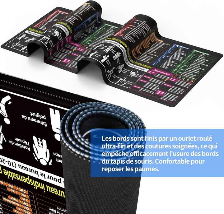 Tapis de Souris Excel, 900 x 400 mm, Tapis XXL, jeu antidérapant Pour le Bureau et la Maison, Gadget
