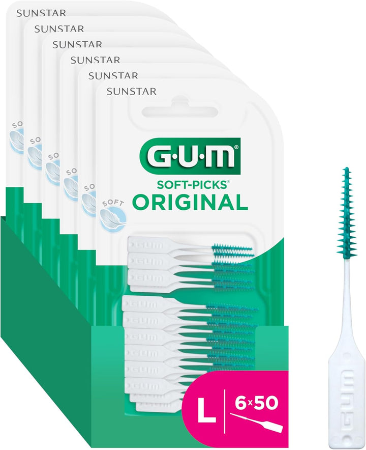 GUM SOFT-PICKS ORIGINAL Interdentalreiniger | Zahnreinigung Und Plaqueentfernung (L - 6x50) L - [6 x