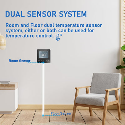 Underfloor Heating Thermostat Digital Temperature Controller Weekly Circulation Programmable Floor S