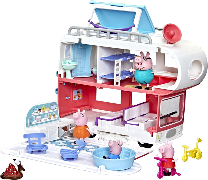 Peppa Pig Adventures, Family Motorhome Preschool Toy, Vehicle to RV Playset, Plays Sounds and Music,