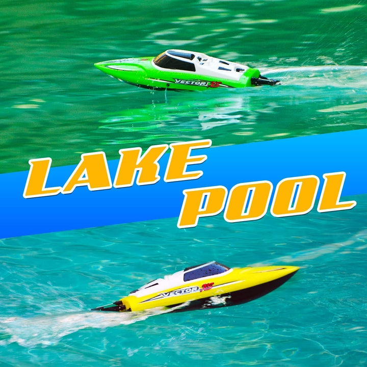 Ferngesteuertes Boot Vector XS, RC Boot RC Boat 20 KM/H, 2,4-GHz Rennboote, 2 wiederaufladbare Batte