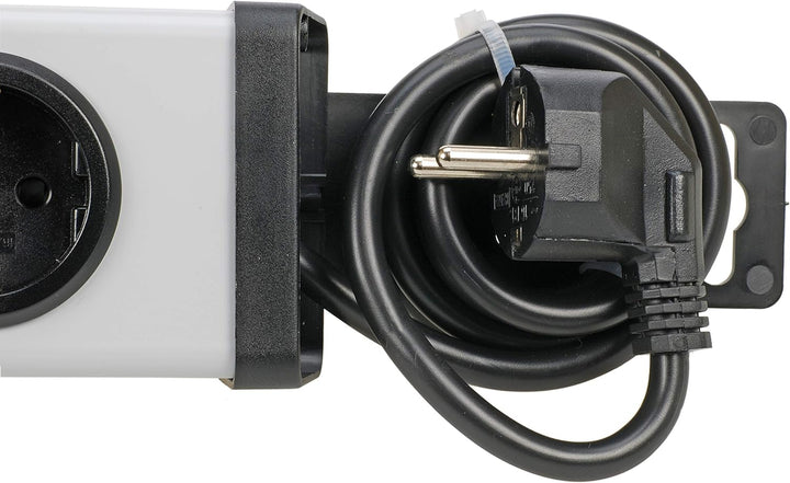 Ehmann 0201e60072301 Universal Steckdosenleiste 7-fach plus, silber-schwarz