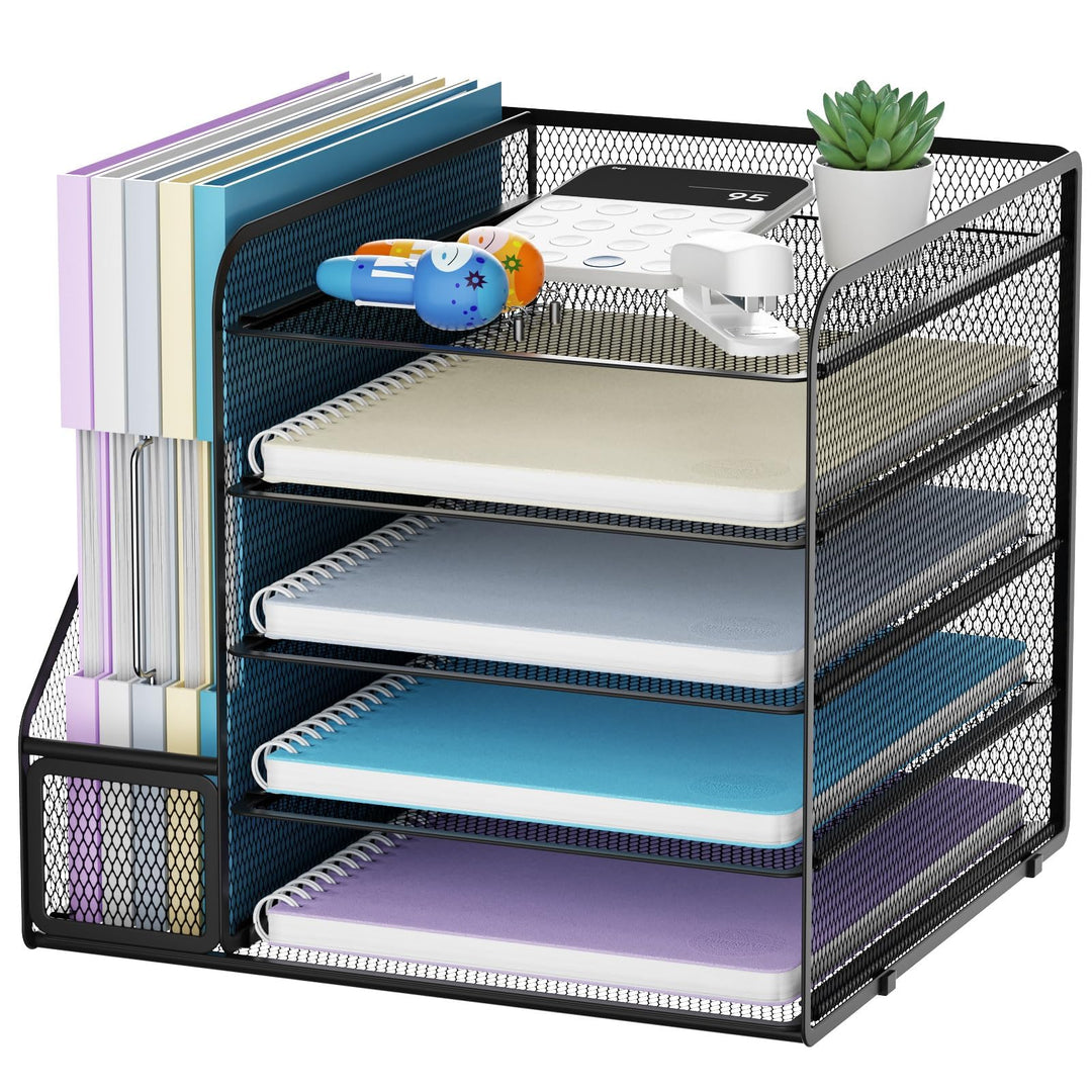 Marbrasse Schreibtisch Organizer und Büro Zubehör,5-Tier Briefablage,Mesh Büro Organizer für Schreib