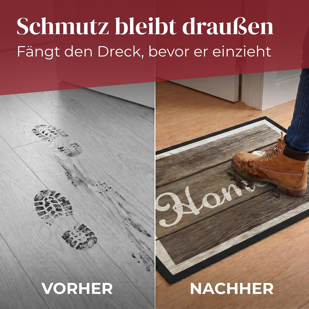 Hochwertige Fussmatte 60x80 cm (Large) – Schmutzfangmatte für Innen &amp; Aussen, rutschfest mit hoher S