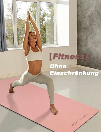 BEAUTYOVO Yoga Matte Breiter 81cm, Yogamatte Rutschfest Breit, 8mm Dicke Sportmatte Fitnessmatte Rut