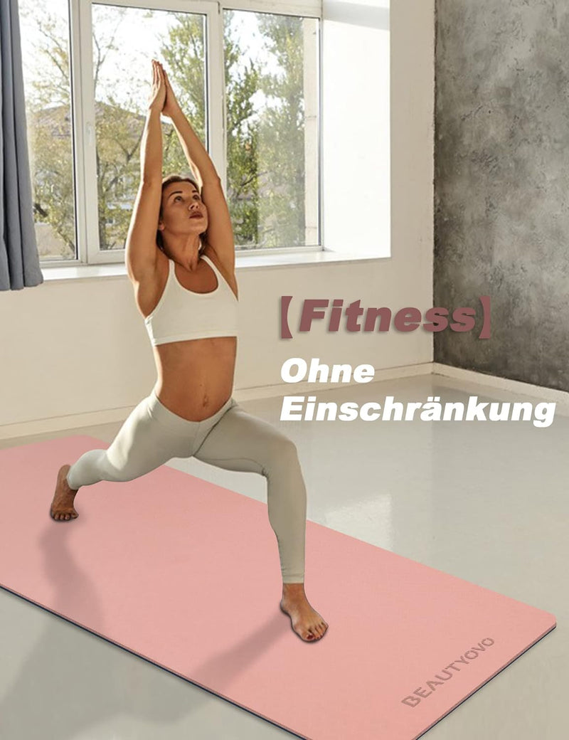 BEAUTYOVO Yoga Matte Breiter 81cm, Yogamatte Rutschfest Breit, 8mm Dicke Sportmatte Fitnessmatte Rut