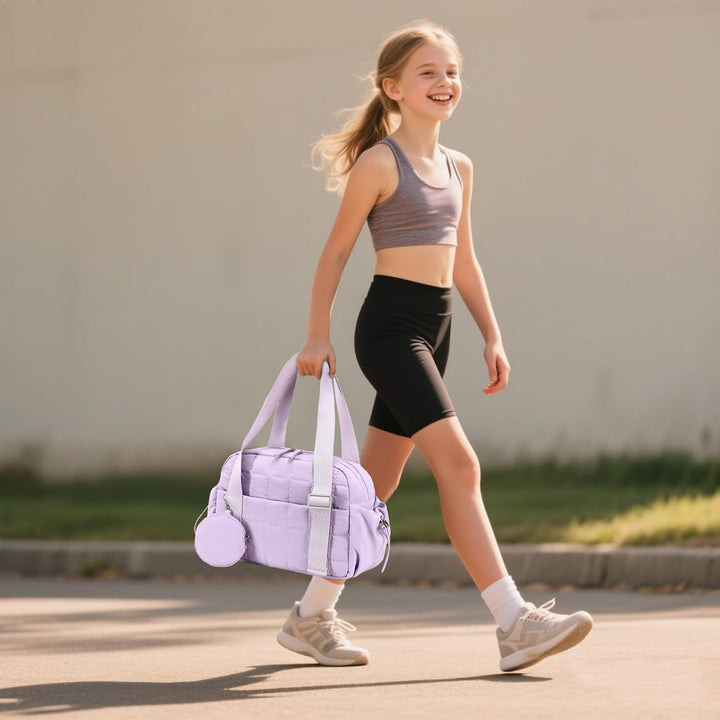 LEDAOU Mini Sporttasche für Damen, Kleiner gepolsterter Turnbeutel mit Nassfach und Münztasche, Leic