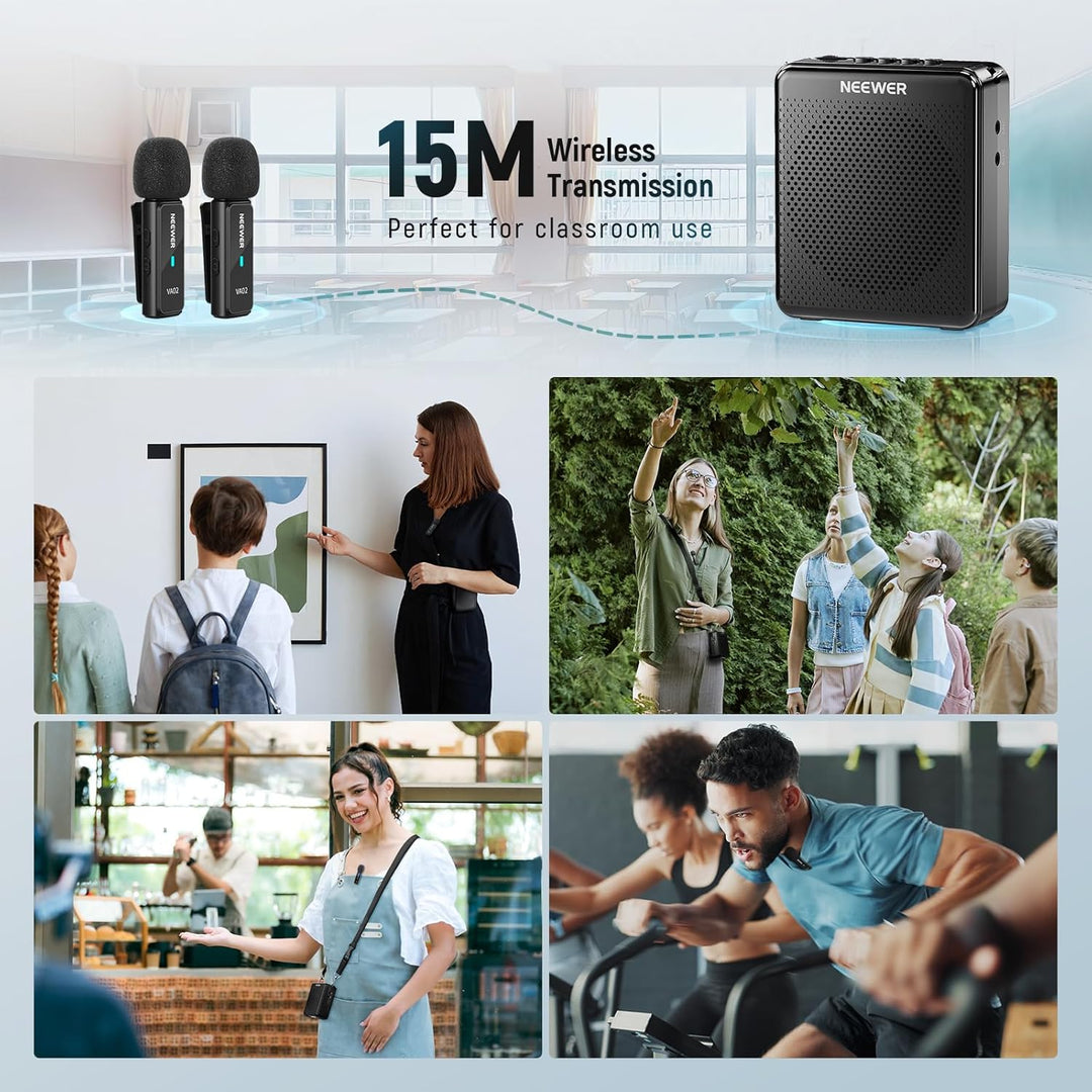 NEEWER Sprachverstärker mit kabellosem Mikrofon, tragbares, Tragbares Mini USB C, wiederaufladbar, G