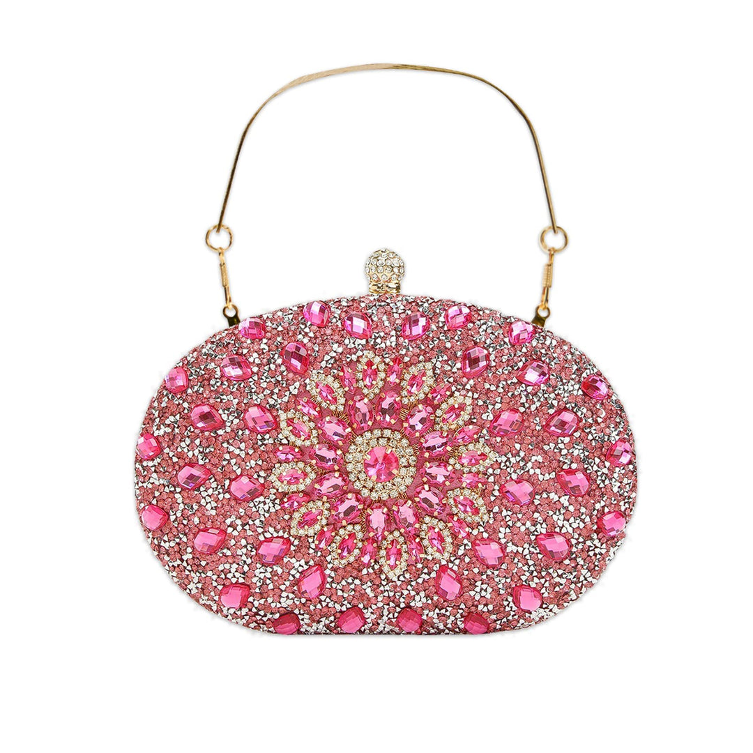 CORIOS Abendtasche Damen Diamant Clutch Bag Shiny Strass Handtasche Kette Schultertasche Elegante Um
