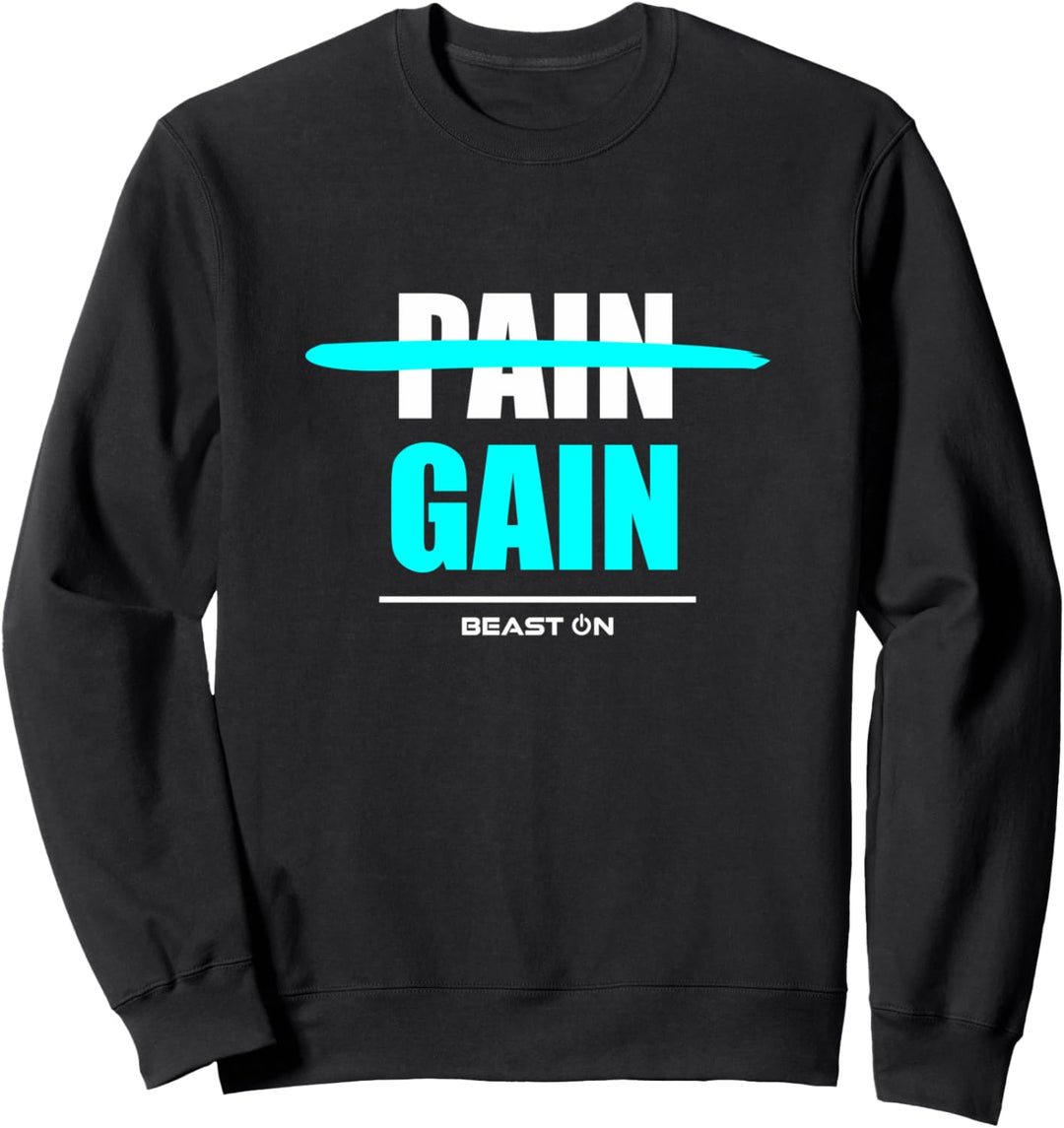 No Pain No Gain Blue Workout Fitness Motivation Gym Sprüche Sweatshirt