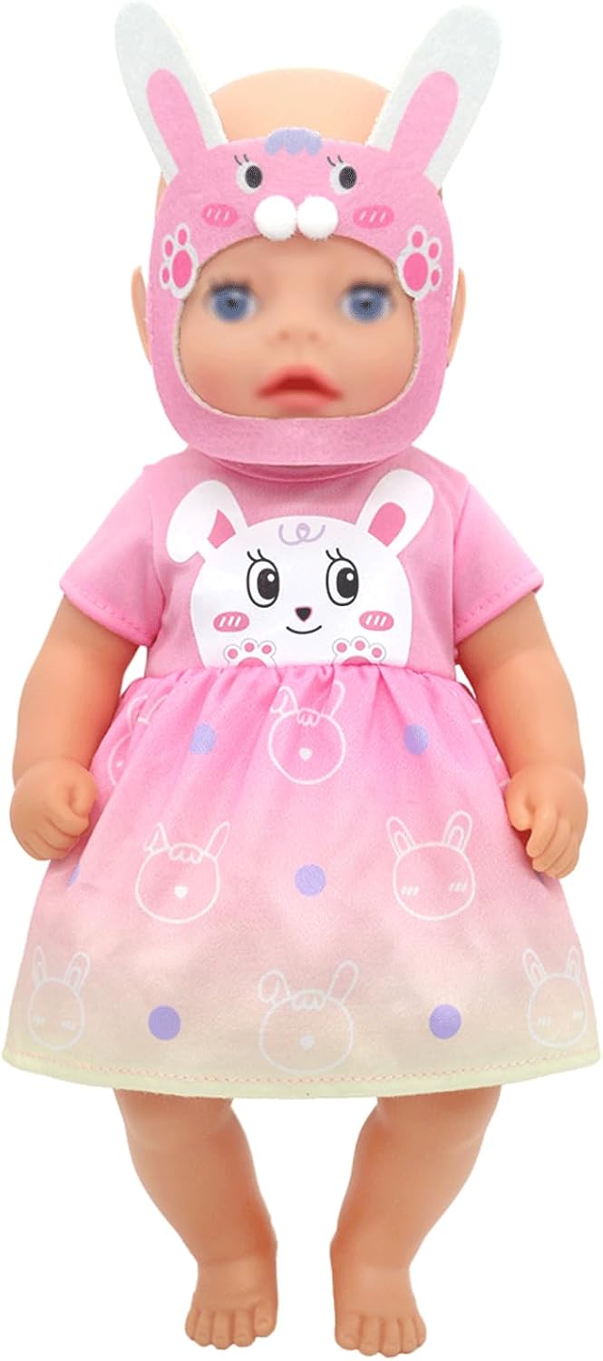Puppenkleidung Puppenkleider Set mit Stirnband und Hut 4-Packungen für 30-36 cm Puppen (Keine Puppe)