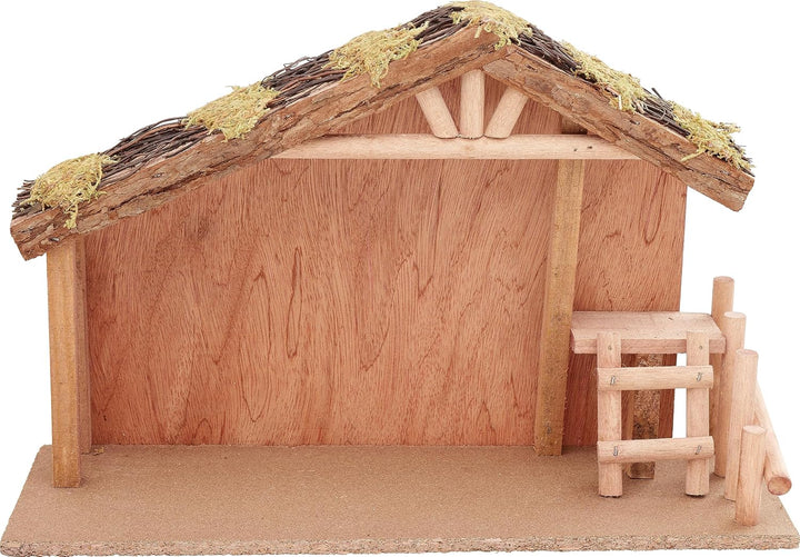 VBS Krippe Damaskus Holz Moos 40x13x26 cm Weihnachtsdeko Krippenfiguren Krippenstall Weihnachten Dek