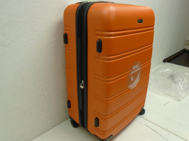 Rockland Melbourne Hardside Erweiterbares Spinner-Rad Gepäck, Orange/Abendrot im Zickzackmuster (Sun