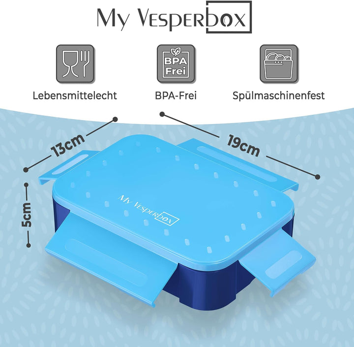 My Vesperbox® Brotdose für Kinder mit Fächern [MINI LITE] - Lunchbox mit Trennfächern - Bento Box -