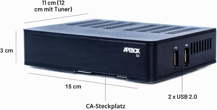 Apebox S2 Full HD Satelliten Receiver (1080p, HDTV, H.265, 1x DVB-S2, 2X USB2.0, HD-Out, LAN, Karten