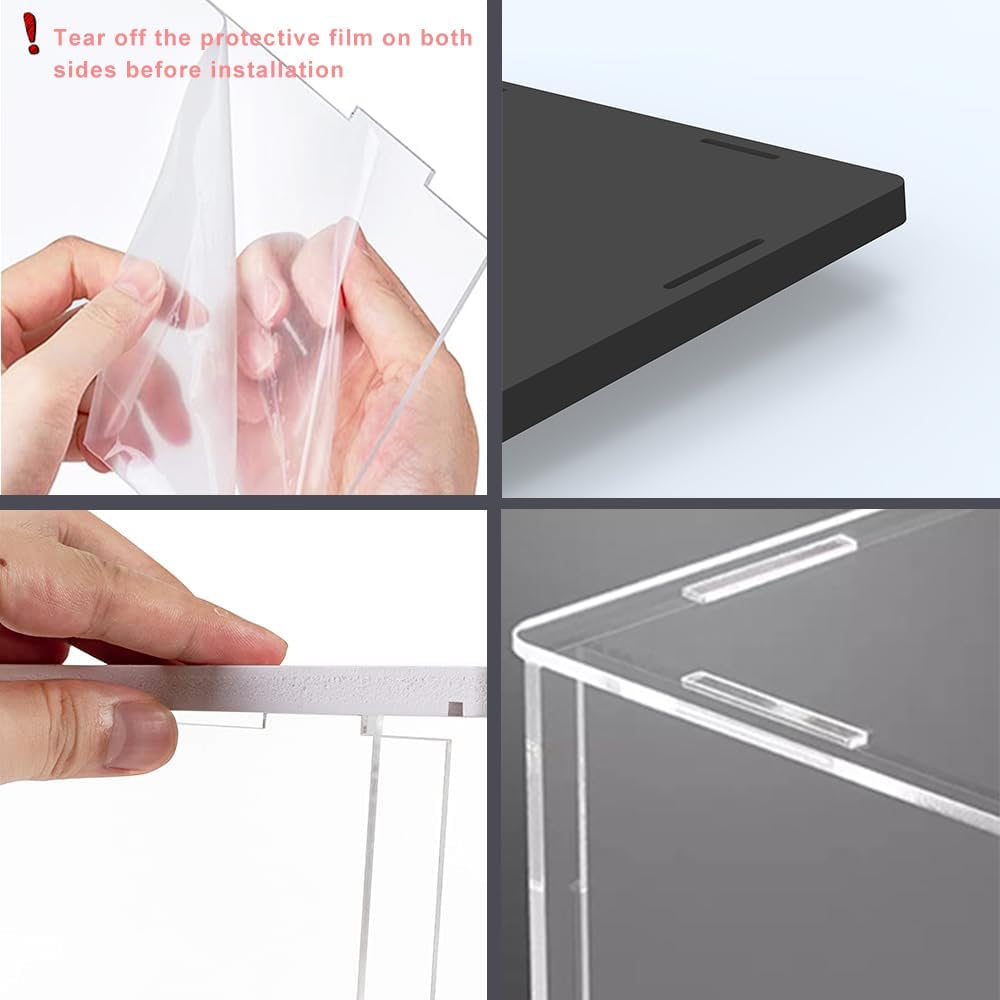 Nynelly Vitrine für Sammlung, Vitrinenbox aus Acryl, Transparent, mit Schwarzer Basis Zum Zusammenba