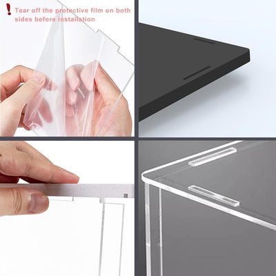 Nynelly Vitrine für Sammlung, Vitrinenbox aus Acryl, Transparent, mit Schwarzer Basis Zum Zusammenba