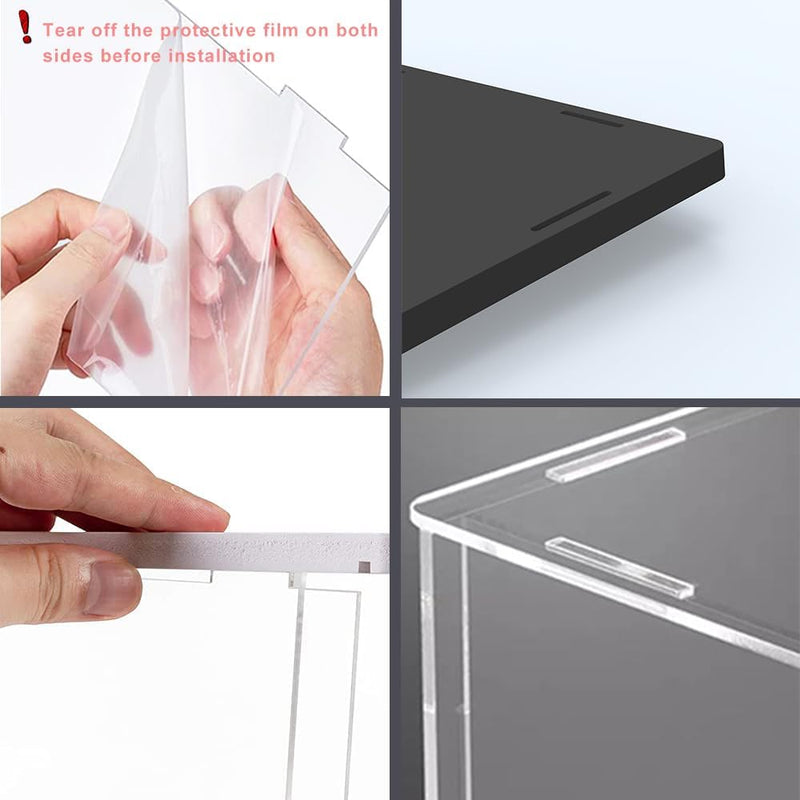 Nynelly Vitrine für Sammlung, Vitrinenbox aus Acryl, Transparent, mit Schwarzer Basis Zum Zusammenba