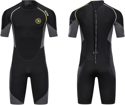 ZCCO Herren Shorty Neoprenanzüge 1,5 mm Premium Neopren-Reissverschluss Kurzarm zum Tauchen, Speerfi