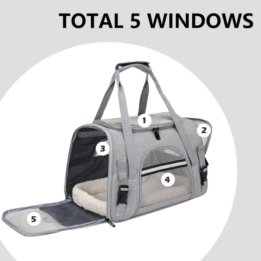 kleine Hunde Transportbox,transportbox Katze, Atmungsaktive und Faltbare Hundebox mit Verstellbarem,
