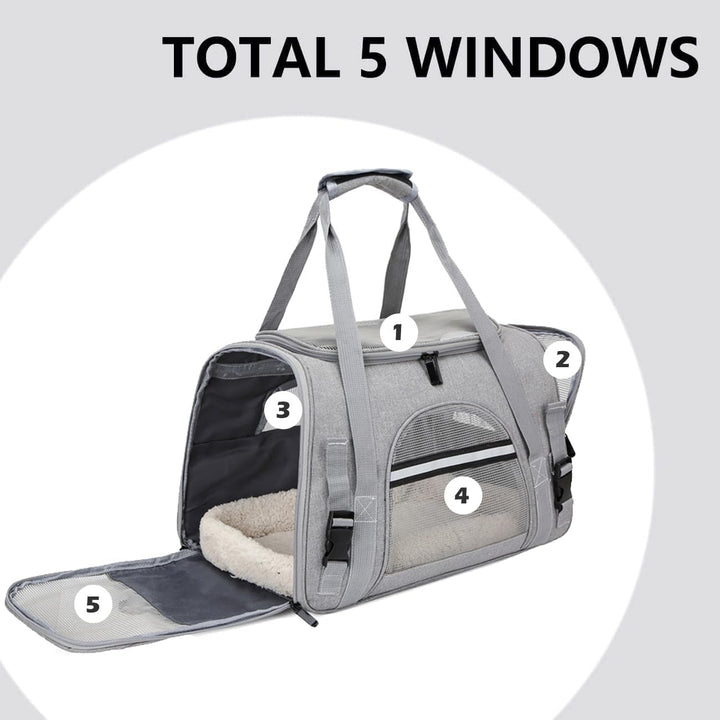 kleine Hunde Transportbox,transportbox Katze, Atmungsaktive und Faltbare Hundebox mit Verstellbarem,