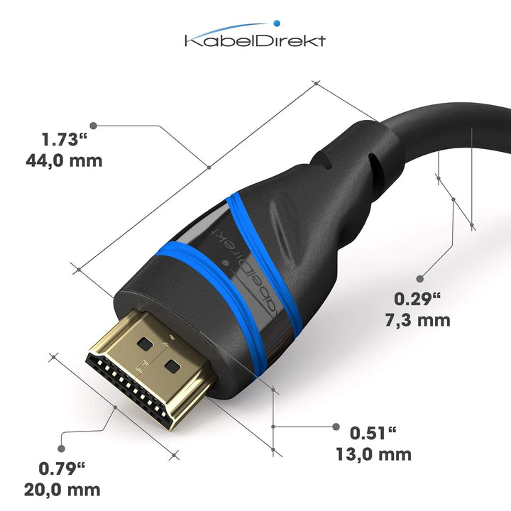 KabelDirekt – 10K & 8K HDMI Kabel, HDMI 2.1b – 5 m, erhältlich in 0,5-5 m – Zertifiziert, in Deutsch