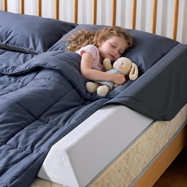 Bettgitter Kinderbett, Schaumstoff Rausfallschutz mit Rutschfester Unterseite, Waschbarer Bezug, Bet