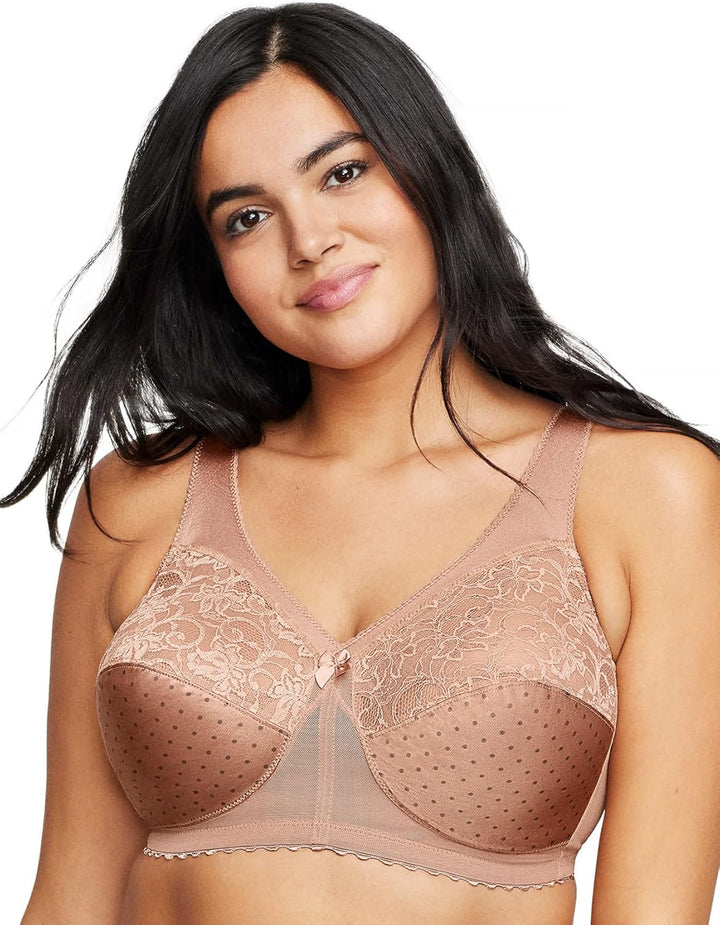 Glamorise Damen Bügelloser MagicLift-Stütz-BH für grosse Grössen Nr. 1000 80B Cappuccino, 80B Cappuc