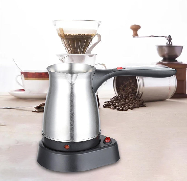 Milageto Espressokocher, 500 ml elektrische türkische Kaffeekanne, Edelstahl-Kaffeekessel, Teekessel