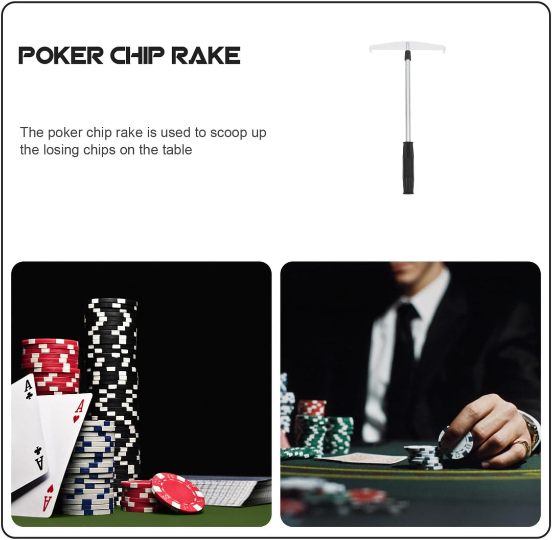 HEMOTON Teleskop Chip Rechen Pokerchip Rechen Späneauffangstab Aus Kunststoff Praktisch Für Pokerspi