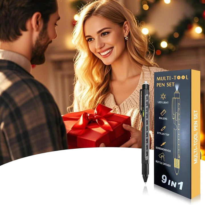 Generisch Multifunktionsstift,9 In 1 Taschen Gadget Mit LED Licht - Schraubendreher-Stift Mit Wasser