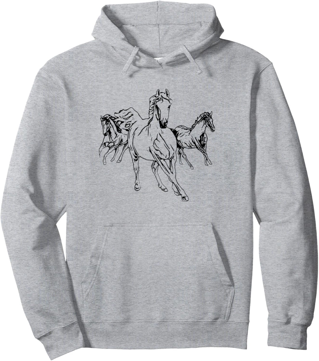 Pferde Mähne Motiv Pferd Tiermotiv reiten Reitsport Pferde Pullover Hoodie