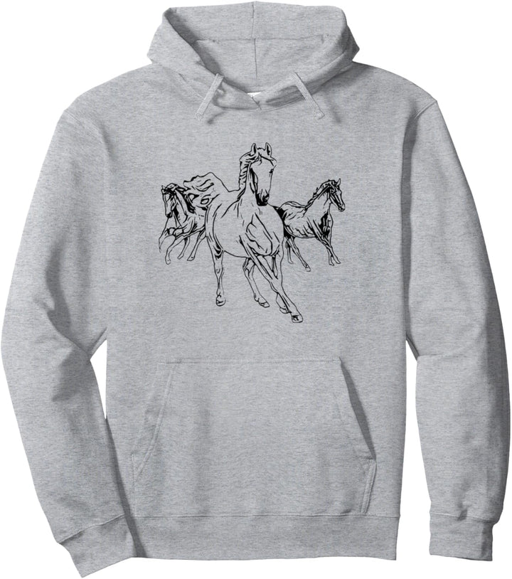 Pferde Mähne Motiv Pferd Tiermotiv reiten Reitsport Pferde Pullover Hoodie