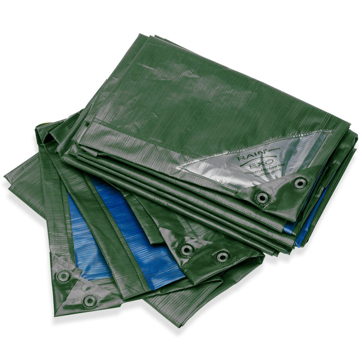 Abdeckplane RAINEXO Premium - Grün/Blau - 3x4 m - 250g/m² Mittel, Mittel