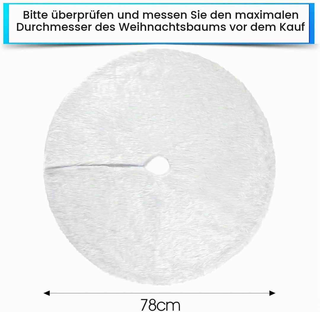 KAHEIGN 78CM Weihnachtsbaum Decke Weiss Weihnachtsbaum Rock, Runde Form Christbaumständer Schneefloc