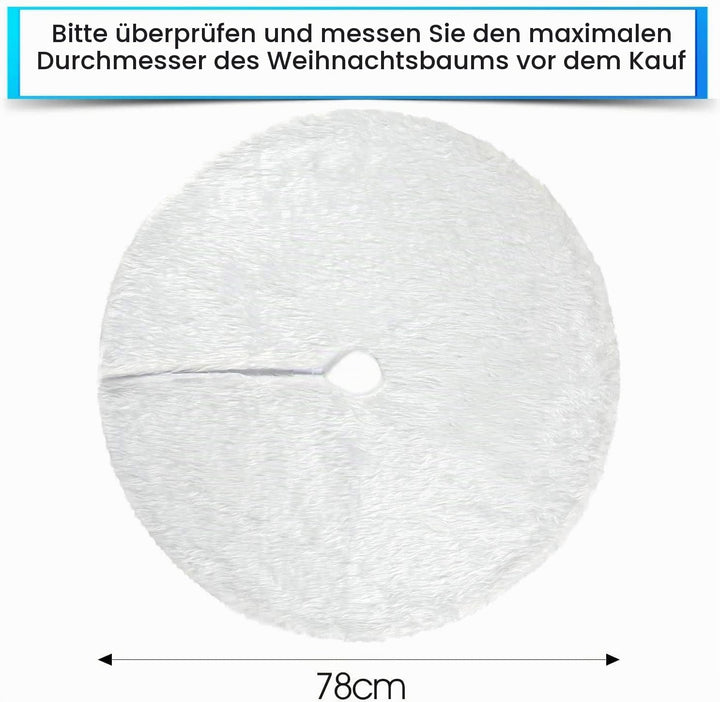 KAHEIGN 78CM Weihnachtsbaum Decke Weiss Weihnachtsbaum Rock, Runde Form Christbaumständer Schneefloc