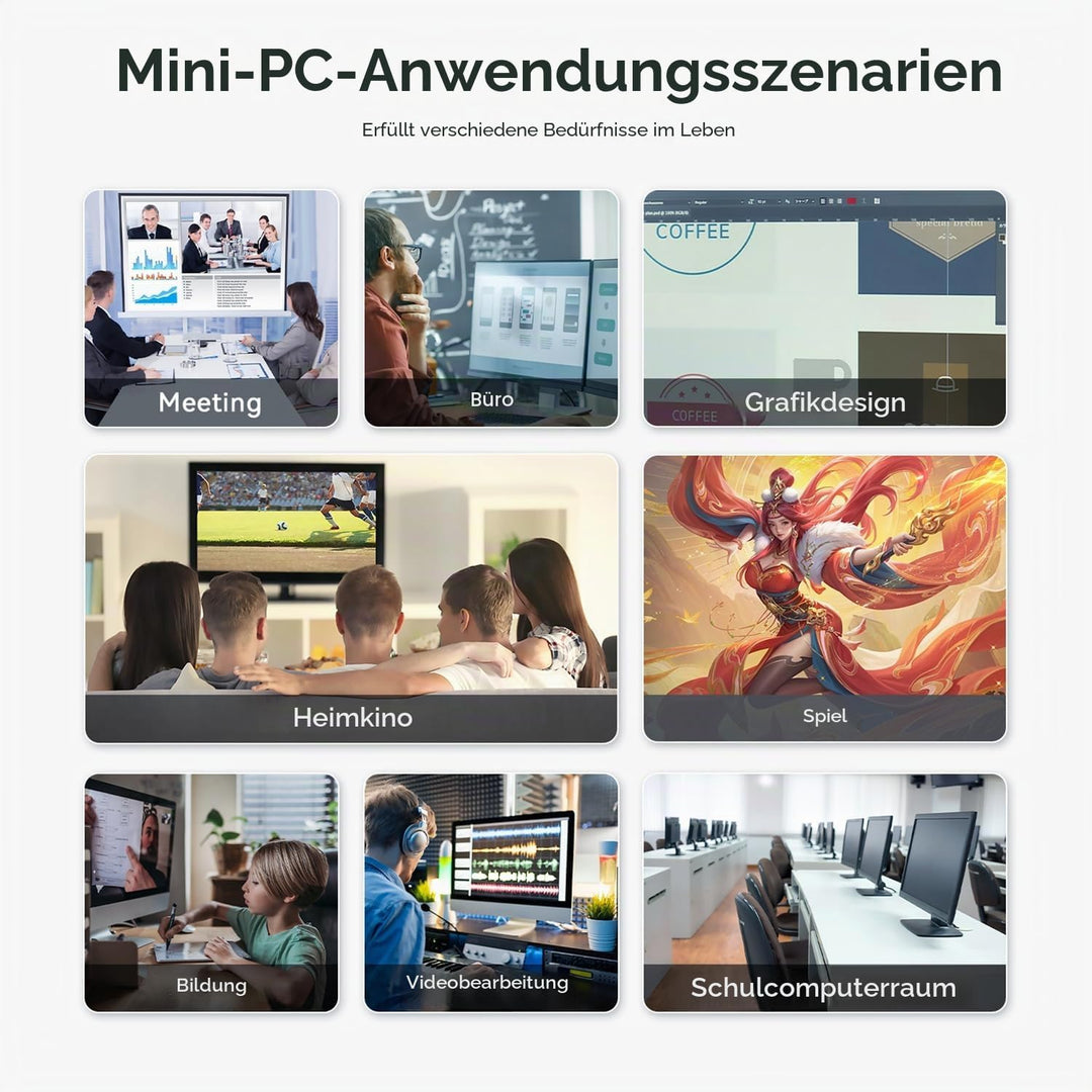 Beelink Mini-PC SER5 MAX Mini-Computer mit Ryzen 7 7735HS (8C/16T, bis zu 4,75 GHz), AMD Radeon 680M