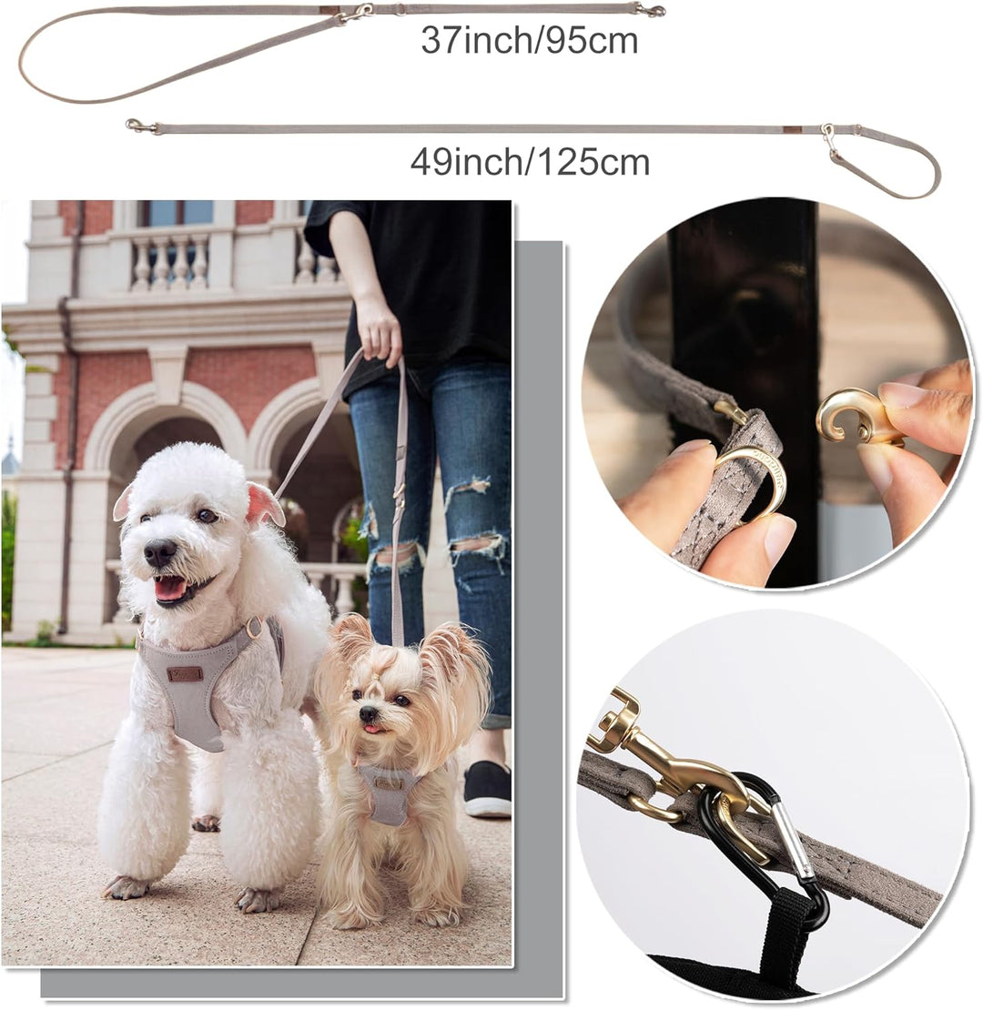 Puppytie Hundegeschirr für kleine Hunde mit Multifunktions-Hundeleine, leicht, weich, verstellbar, k