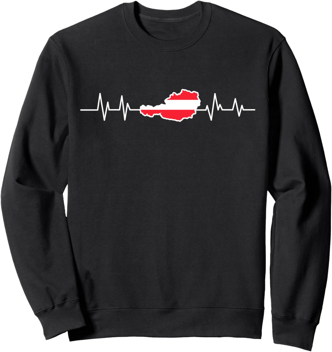 Österreich Herzschlag Flagge Puls Austria Heimat Geschenk Sweatshirt