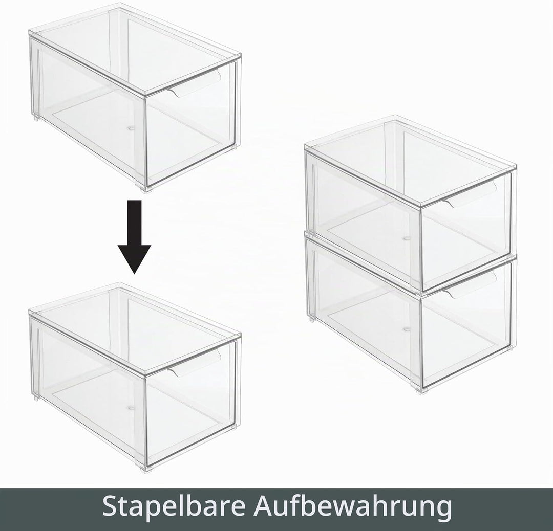 mDesign Aufbewahrungsbox für das Badezimmer – stapelbarer Make-up Organizer aus Kunststoff – praktis