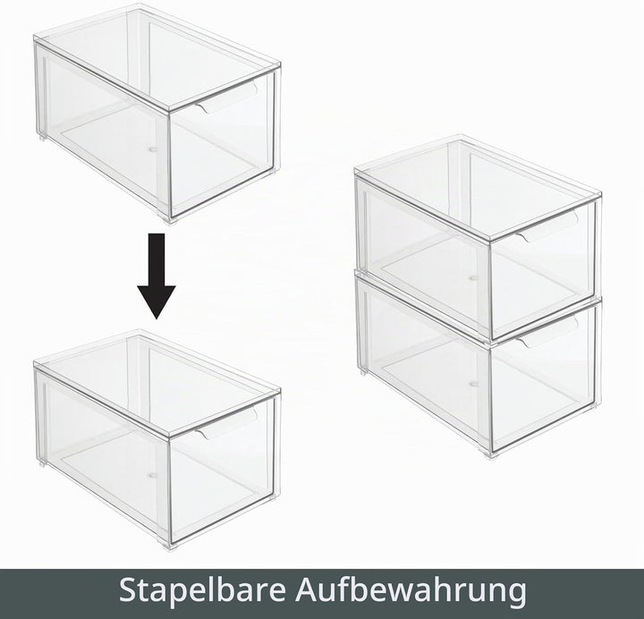 mDesign Aufbewahrungsbox für das Badezimmer – stapelbarer Make-up Organizer aus Kunststoff – praktis