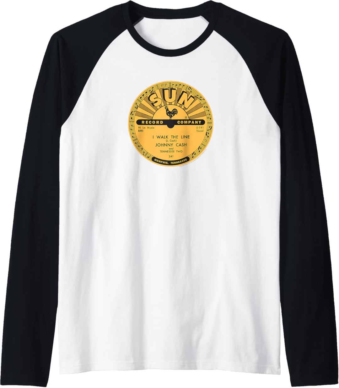 Sun Records Vinyl Johnny Cash I Walk The Line Raglan