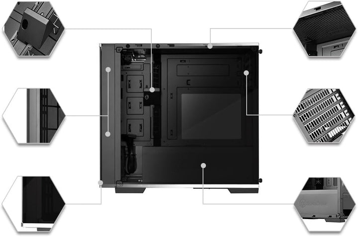 SilverStone Technology SST-LD01B - Lucid Serie Mini Tower Micro ATX Computer Gehäuse, 3X Seitenteil