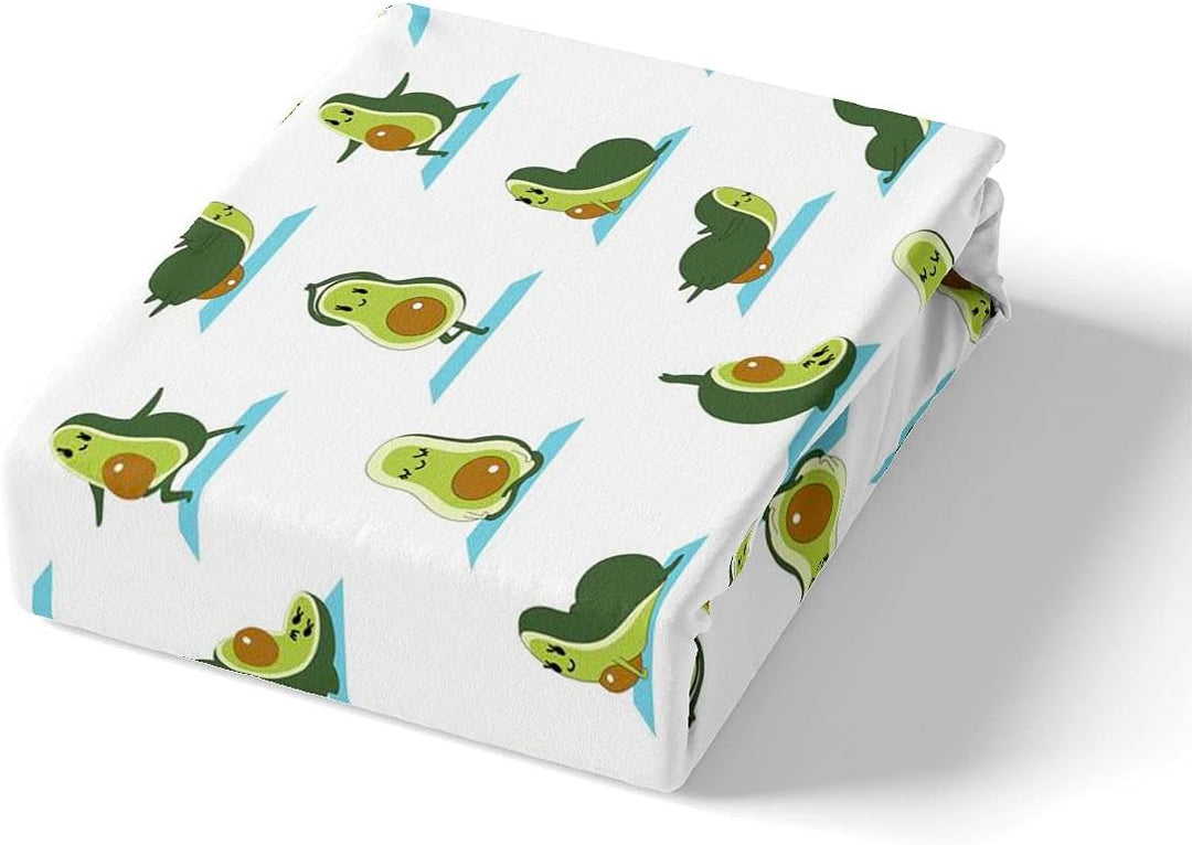 Homemissing Avocado Bettwäsche Set 135x200cm Kinder Niedlich Karikatur Yoga Avocado Drucken Betten S