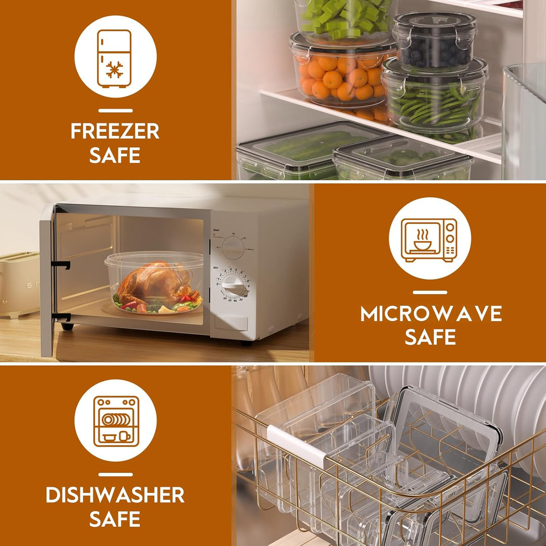 Frischhaltedosen mit Deckel, 40 Teile Vorratsdosen Set (20 Behälter & 20 Deckel),Meal Prep Boxen, Au